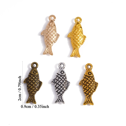 Vintage Zinc Alloy Koi Fish Charms DIY Jewelry Pendants Electroplated Detailed Fish Scale Design For Necklace Bracelet Making