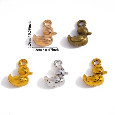 Retro Zinc Alloy 3D Duck Pendant Animal Shape DIY Jewelry Accessories For Necklace Bracelet Earrings Making Decorative Charms