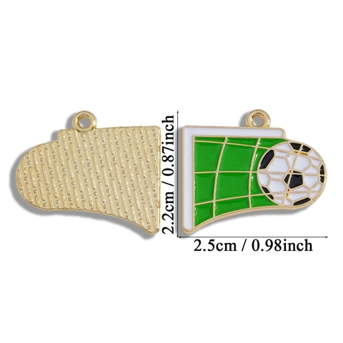 Soccer Sports Theme Enamel Alloy Charms For DIY Necklace Keychain Making Soccer Ball Trophy Jersey Cleats Pendants