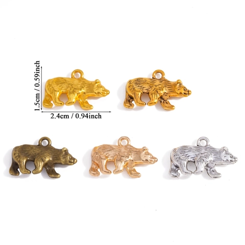 DIY Zinc Alloy Bear Pendants For Jewelry Making 3D Animal Charms For Necklace Bracelet Earrings Vintage Metal Accessories