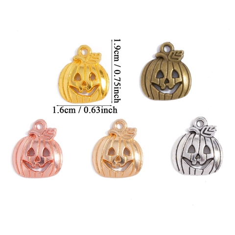 Vintage Halloween Kürbis Gesicht Zinklegierung Charms Galvanisiert Jack-O'-Lantern Anhänger Für DIY Schmuckherstellung Zubehör