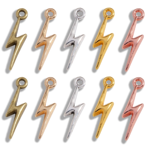 Charms de Rayo de Aleación de Metal para Joyas DIY Colgantes para Collar Pulsera Pendiente Estilo Vintage Múltiples Colores