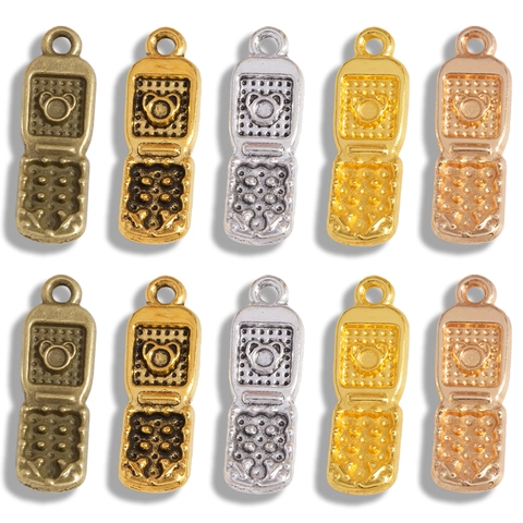 Retro Klaptelefoon Legering Hangers Reliëf Hart Beer Ontwerp Metalen Charms Voor DIY Sieraden Maken Ketting Accessoires Antieke Multi Kleuren
