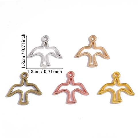Vintage Hollow Bird Dove Pendants Charms Zinc Alloy Animal Shape For DIY Jewelry Necklace Earrings Making Accessories