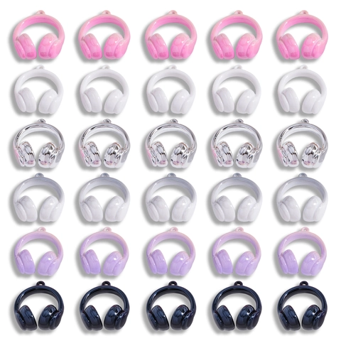 Fashion 3D Headphone Acrylic Pendant DIY Jewelry Accessory For Bag Keychain Women Creative Headphone Charm Jewelry Making