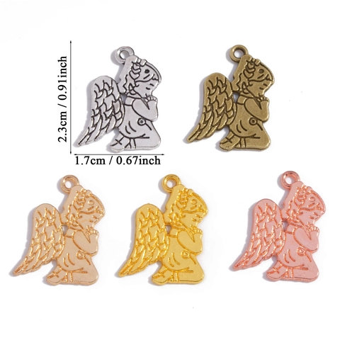 Vintage Zinc Alloy Praying Angel Charms For DIY Necklace Bracelet Earring Making Jewelry Findings Craft Decoration Pendant