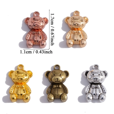 Retro Teddy Bear Alloy Charms For DIY Jewelry Making Cute Bowtie Bear Pendants For Necklace Bracelet Handcrafted Accessories