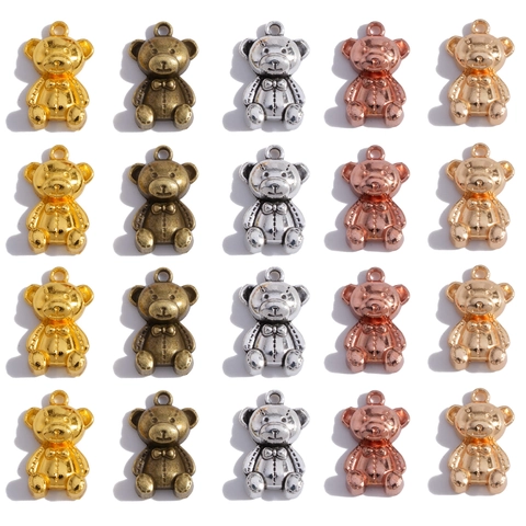 Retro Teddy Bear Alloy Charms For DIY Jewelry Making Cute Bowtie Bear Pendants For Necklace Bracelet Handcrafted Accessories