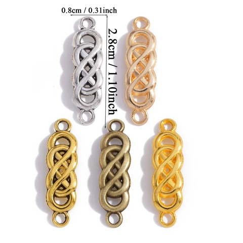 Vintage Legierung Unendlichkeitsknoten Verbinder Für DIY Armband Halskette Herstellung Geflochtene Charms Schmuck Basteln