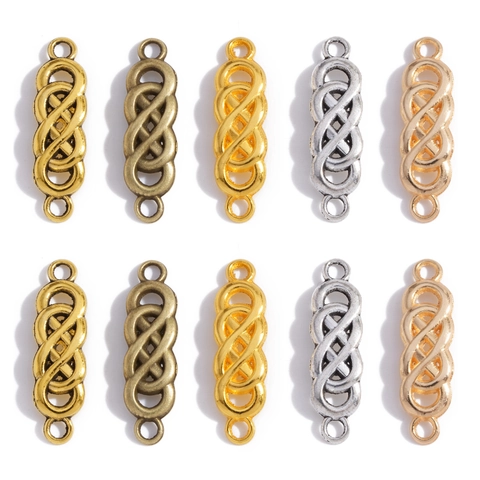 Vintage Legierung Unendlichkeitsknoten Verbinder Für DIY Armband Halskette Herstellung Geflochtene Charms Schmuck Basteln