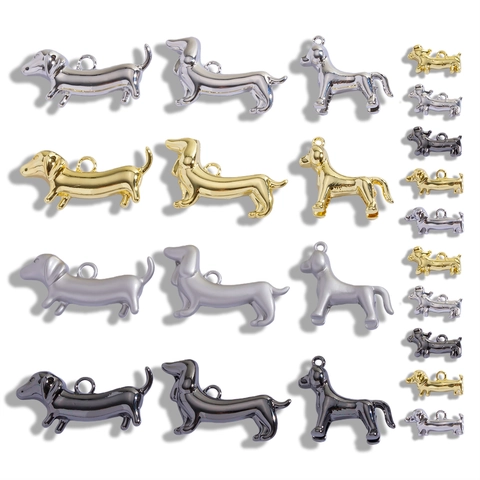 Dachshund Dog Metal Charms For DIY Jewelry Making Polished Zinc Alloy Pendants For Necklace Keychain Crafts Accessory