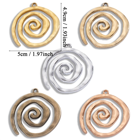 Vintage Zinc Alloy Spiral Swirl Charms For DIY Jewelry Making Ocean Vortex Pendant For Necklace Bracelet Metallic Findings