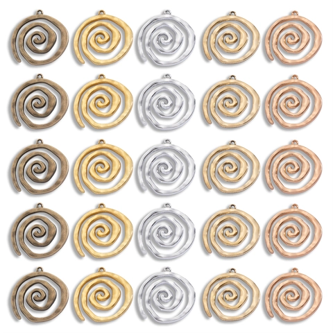 Vintage Zinc Alloy Spiral Swirl Charms For DIY Jewelry Making Ocean Vortex Pendant For Necklace Bracelet Metallic Findings