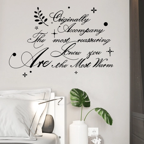 Originally Accompany Citazione Inglese Adesivo da Parete PVC Nero Scritta Artistica Sticker Murale per Camera da Letto Soggiorno