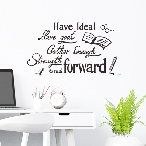 Motivational English Quotes Wall Sticker Removable PVC Decal For Office Study Living Room DIY Home Decor Wall Art