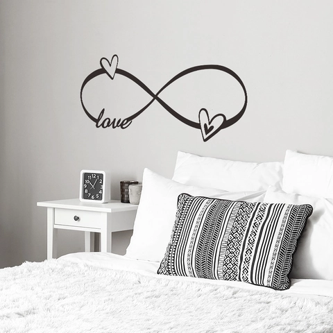 Modernes Minimalistisches Unendlichkeitssymbol Love Herz Wandtattoo PVC Abnehmbare DIY Wandkunst Aufkleber Für Wohnzimmer Schlafzimmer