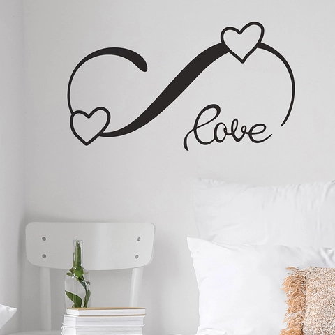 Oneindigheidssymbool Hart Love Verwijderbare PVC Muursticker Modern Minimalistisch Slaapkamer Woonkamer Achtergrond Wanddecoratie