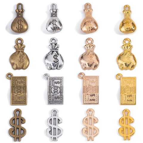 Retro Legierung Dollarzeichen Geldbeutel 100 Dollar Schein Anhänger Für DIY Schmuckherstellung Schlüsselanhänger Zubehör Metall Charms