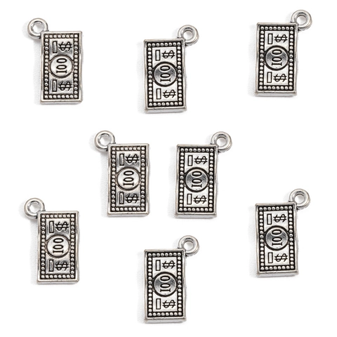 Ciondoli in Lega Argento Antico a Forma di Banconota da un Dollaro USA Charms a Forma di Biglietto da $100 per Creazione di Collane Bracciali e Portachiavi