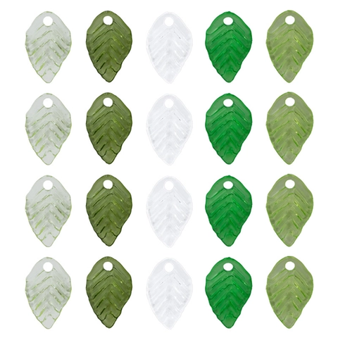Acrylic Green Leaf Charms For Jewelry Making DIY Leaf Loose Beads For Necklace Bracelet Craft Handmade Accessories