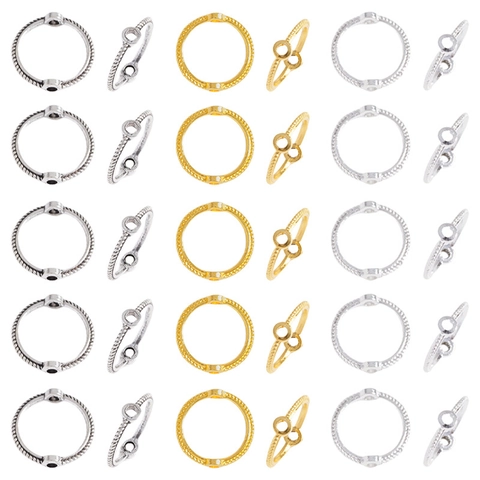 Fournitures Bijoux DIY Alliage Zinc Cadre Perle Corde Torsadée Entretoises Double Trou Pour Bracelet Collier Rétro Accessoires