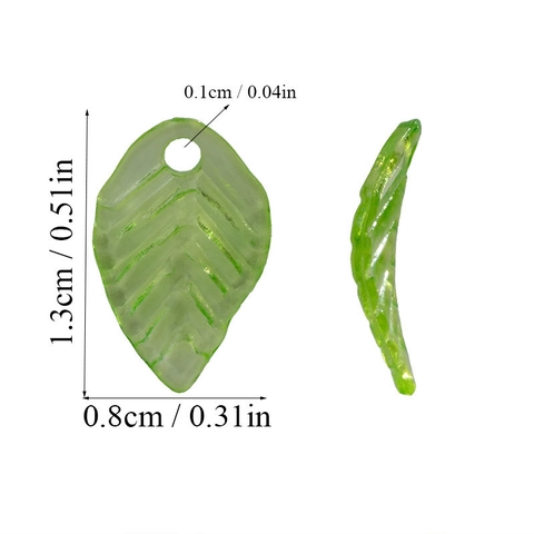 Acrylic Green Leaf Charms For Jewelry Making DIY Leaf Loose Beads For Necklace Bracelet Craft Handmade Accessories