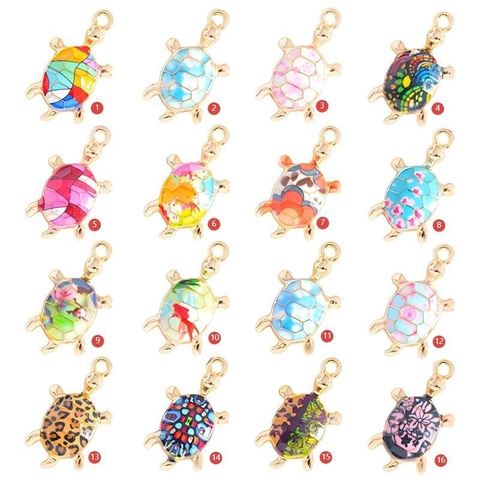 Vintage Sea Turtle Alloy Enamel Pendants Marine Animal Charms For DIY Necklace Bracelet Making Cute Turtle Jewelry Accessory