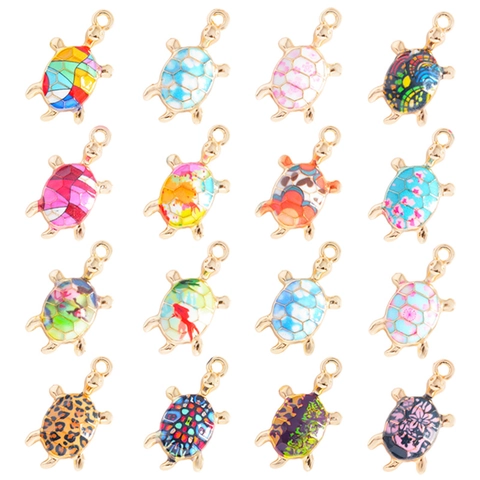 Vintage Sea Turtle Alloy Enamel Pendants Marine Animal Charms For DIY Necklace Bracelet Making Cute Turtle Jewelry Accessory