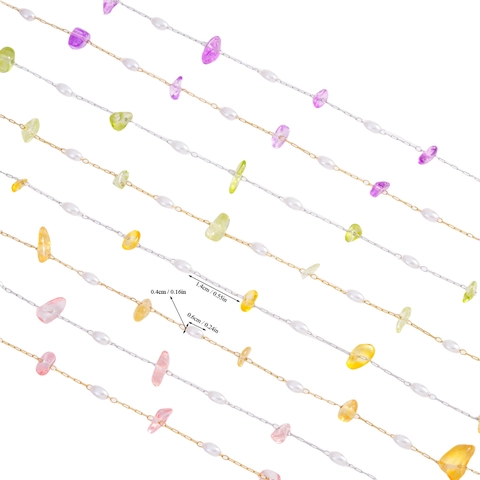 Stainless Steel Irregular Crushed Stone Artificial Pearl Chain For DIY Bracelet Necklace Jewelry Making Handmade Crafts Accessories