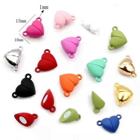 Chiusure Magnetiche a Forma di Cuore Connettori in Lega per Creazione di Gioielli Fai da Te Collane Braccialetti