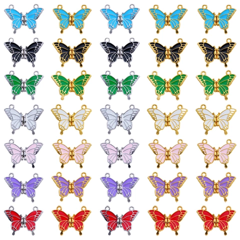 Butterfly Magnetic Clasp Alloy Enamel DIY Jewelry Connector For Necklace Bracelet Women Personalized Accessory Butterfly Charm