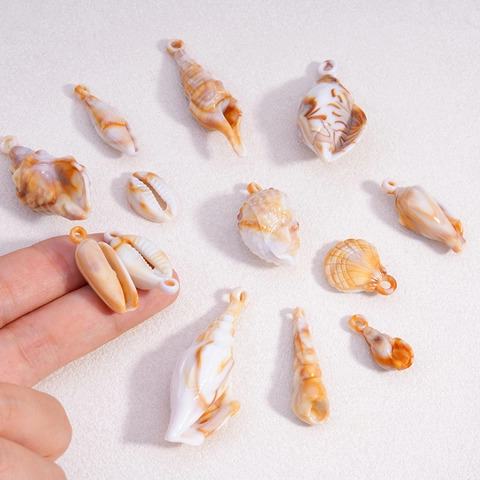 Acrylic Shell Charms Starfish Pendants Sea Snail Resin Beads For DIY Jewelry Making Accessories Ocean Style Craft Supplies