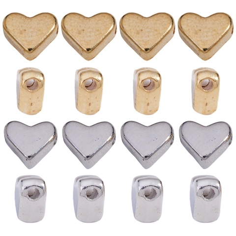 Heart Shaped Plastic CCB Electroplated Beads Small Hole Spacer Beads For DIY Bracelet Necklace Handmade Jewelry Making Materials Accessories