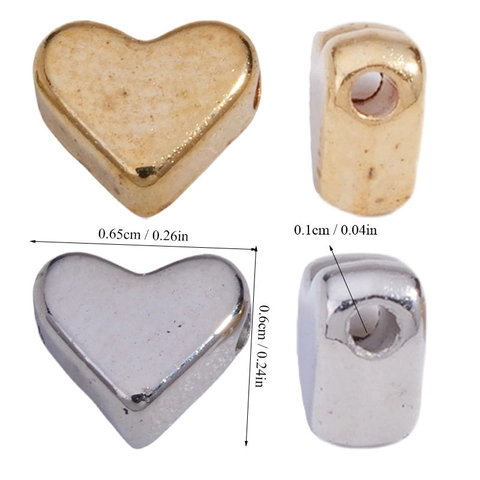 Heart Shaped Plastic CCB Electroplated Beads Small Hole Spacer Beads For DIY Bracelet Necklace Handmade Jewelry Making Materials Accessories