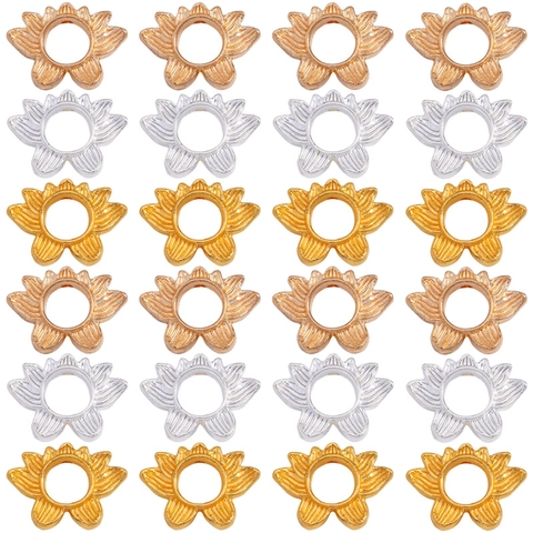Perles d'Espacement en Alliage Fleur de Lotus pour Création de Bijoux DIY Collier Bracelet Artisanat Rétro Pendentif Floral Ajouré