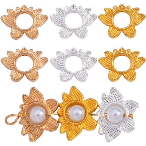 Perles d'Espacement en Alliage Fleur de Lotus pour Création de Bijoux DIY Collier Bracelet Artisanat Rétro Pendentif Floral Ajouré