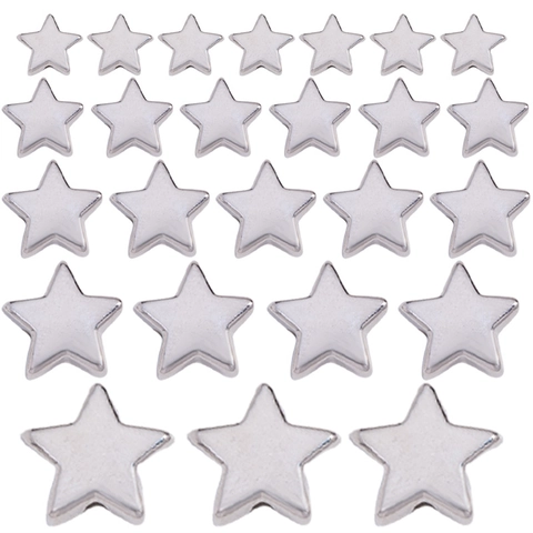 Silver Electroplated Star CCB Plastic Beads DIY Jewelry Making Spacer Beads For Bracelet Necklace Handcrafted Loose Beads