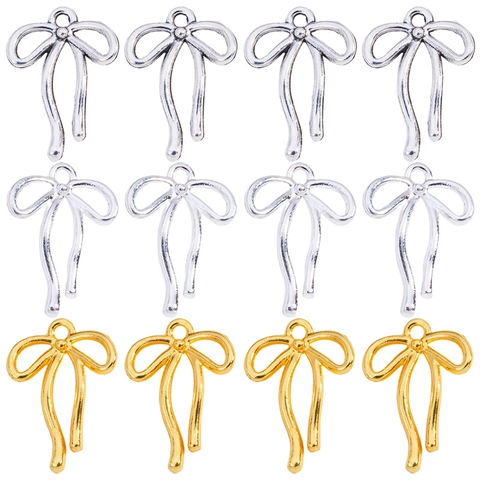 Colgantes de Aleación con Lazo para Creación de Joyas DIY Collar Pulsera Accesorios Dijes de Nudo de Cinta Mujer