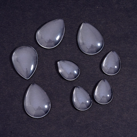 Patch Cabochon in Vetro Trasparente a Goccia per la Creazione di Gioielli Fai-da-te Accessori Intarsio Base in Vetro Trasparente
