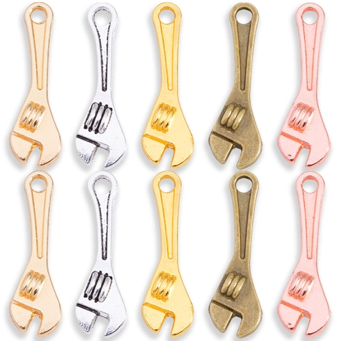 Alloy Wrench Shape Pendant Charms For DIY Necklace Bracelet Keychain Making Metal Tool Design Jewelry Making Accessory
