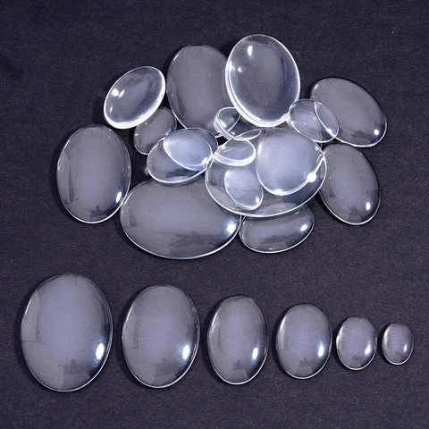 Cabochon in Vetro Trasparente Ovale Retro Piatto Cupola Trasparente per Creazione Gioielli DIY Accessori Base Pendente