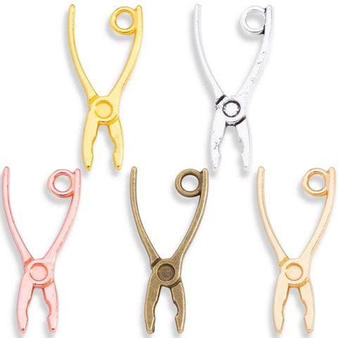Alloy Pliers Shape Mini Pendants For Creative DIY Jewelry Making Necklace Accessories Electroplated Metal Tools Charms