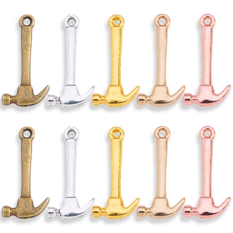 Alloy Hammer Shape Pendant Charms DIY Jewelry Making Accessories For Necklace Bracelet Personalized Tool Style Metallic Decor