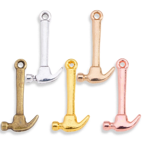 Alloy Hammer Shape Pendant Charms DIY Jewelry Making Accessories For Necklace Bracelet Personalized Tool Style Metallic Decor