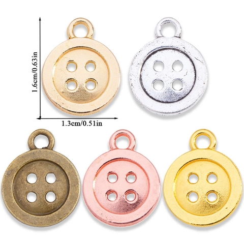 Legering Vintage Knoop Vorm Hangers Voor DIY Sieraden Maken Ketting Armband Handgemaakte Accessoires Retro Stijl Knoop Charms