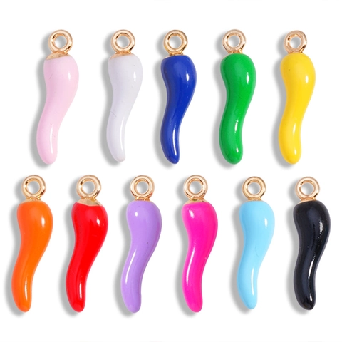 Alloy Enamel 3D Chili Pepper Pendants For DIY Jewelry Making Earrings Necklace Bracelet Multicolor Korean Style Charms