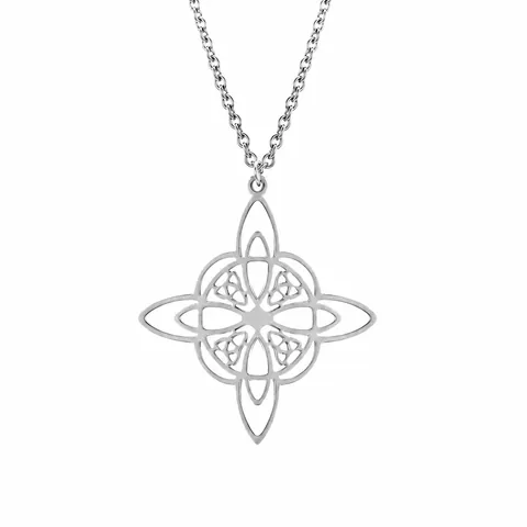 Nordische Hexenknoten Edelstahl Halskette Für Herren Damen Keltischer Ewiger Knoten Geometrie Anhänger Gotischer Schmuck