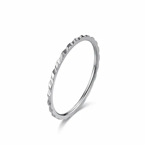 Minimalistischer Edelstahl Wellenring Für Damen Stapelbar Pendler Schmuck Gold Silber Roségold Extra Feiner Fingerring
