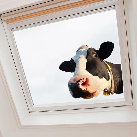 Creativo Adesivo da Parete Mucca Dipinto Rimovibile Decalcomania per Finestre PVC per Porte in Vetro Casa Sfondo Decorazione