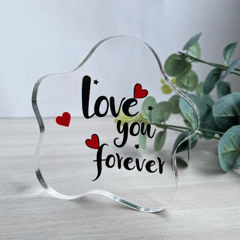 Liebe Dich Für Immer Herz Muster Transparent PVC Tischdeko Unregelmäßige Form Geschenk Für Valentinstag Muttertag